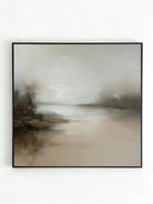 Original textured mist landscape painting - meditative wall art for bedroom or study decor