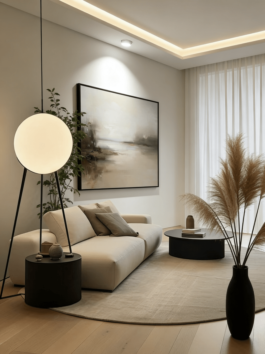 Original textured mist landscape painting - meditative wall art for bedroom or study decor