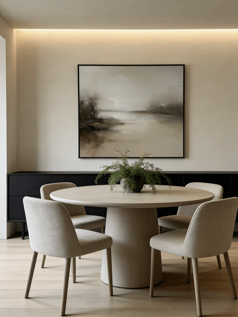 Original textured mist landscape painting - meditative wall art for bedroom or study decor