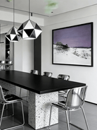 hand-painted oil painting featuring a wide snow-covered field under a soft lavender twilight sky with sparse trees.