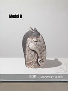 abstract ceramic horse head sculpture, hand-painted primitive animal figurine for modern rustic home decor.