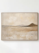 Wabi-Sabi horizontal desert horizon hand-painted textured canvas art by Evelyn Li in floating frame
