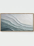 Minimalist Japandi 3D heavy texture ocean wave hand-painted canvas art by Leo Liang