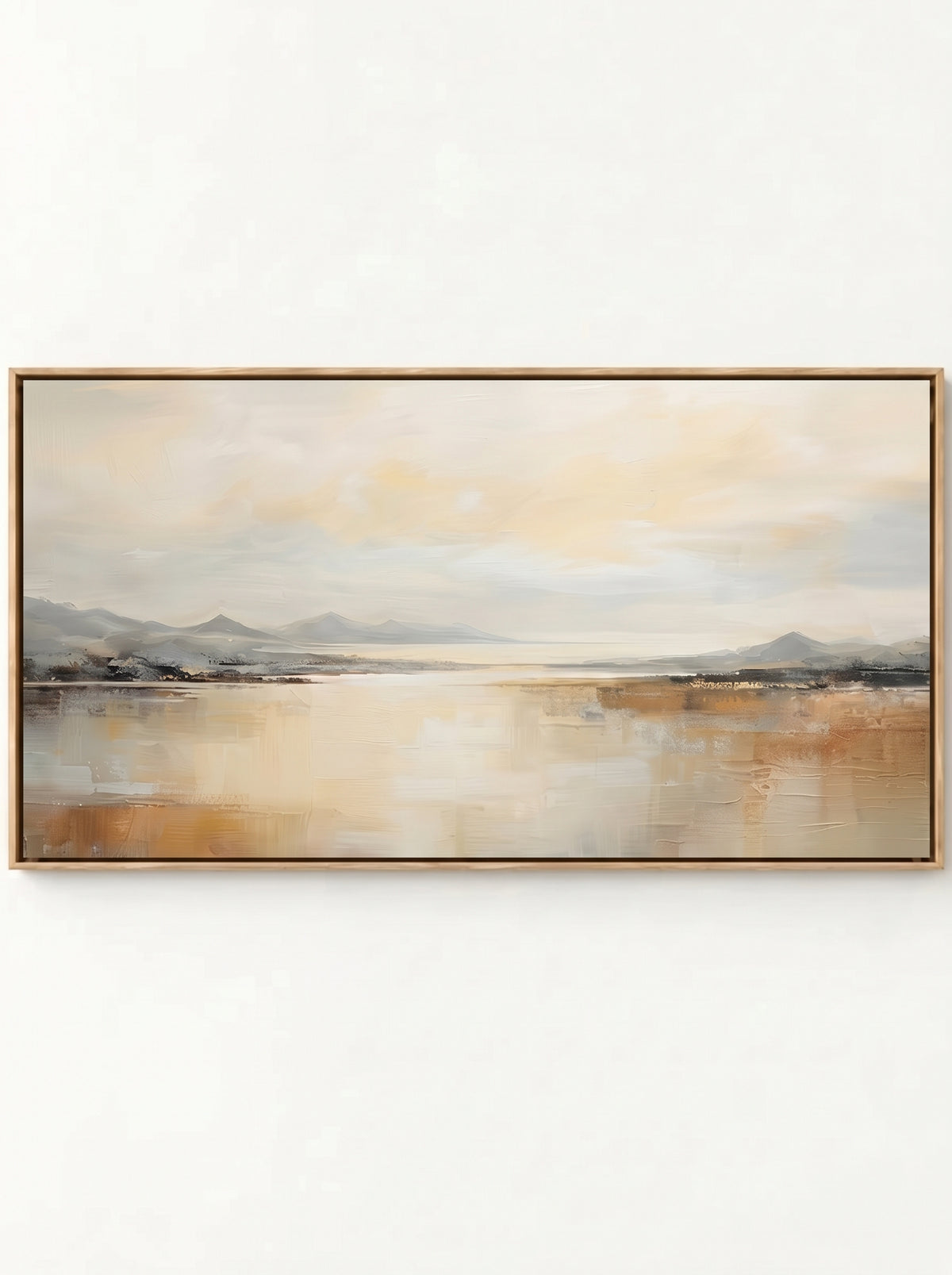 Minimalist horizontal coastal landscape painting on canvas by Evelyn Li - WABI Wall Art