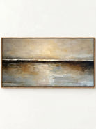 Textured horizontal twilight landscape painting on canvas by Evelyn Li - WABI Wall Art