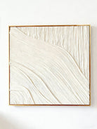 Hand-painted abstract plaster texture painting with bandage-style technique on canvas, modern wall art for living room decor