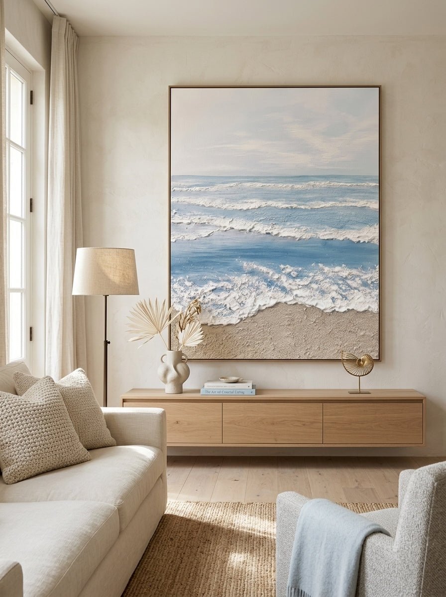 絵画 浜辺 情景画》浜辺(坂道なつ)(レンタル対象) - 絵画や壁掛け販売｜日本唯一