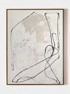 Large hand-painted minimalist abstract line art on canvas, modern monochrome wall decor for luxury home