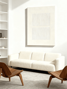 Wabi-Sabi textured stripe wall art displayed in a modern living room, showcasing minimalist home decor.