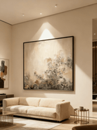 Wabi-Sabi Textured Wall Art | Hand-Painted Flower on Weathered Wall Painting