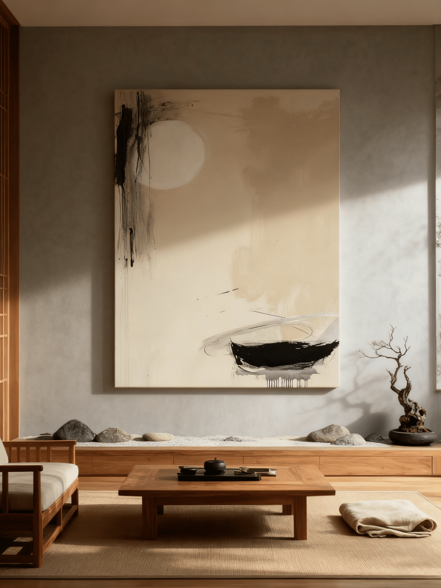 Close-up of textured brushstrokes in moonlit boat painting showing impasto technique and abstract details