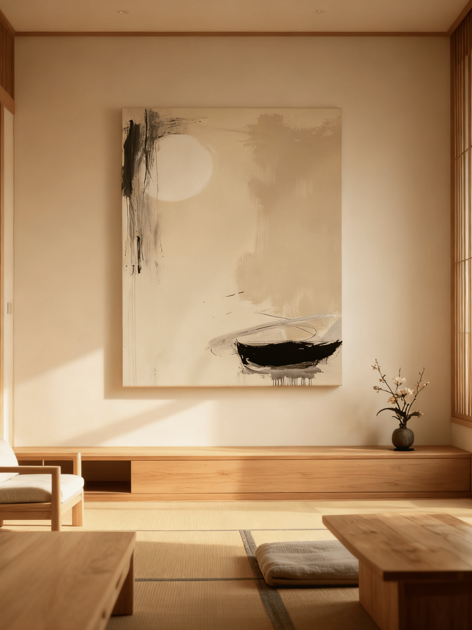 Close-up of textured brushstrokes in moonlit boat painting showing impasto technique and abstract details