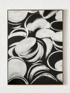 Original black and white abstract painting–modern monochrome wall art for living room or office decor