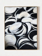 Original black and white abstract painting–modern monochrome wall art for living room or office decor
