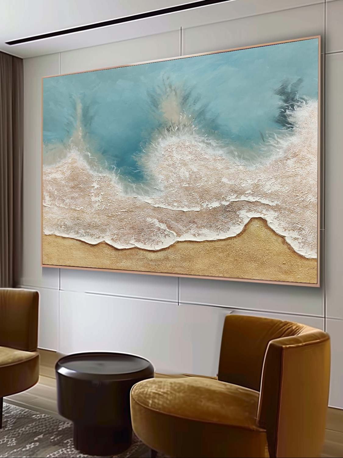 Modern Coastal Ocean Wave Wall Art – LL#0089 | WABI Wall Art